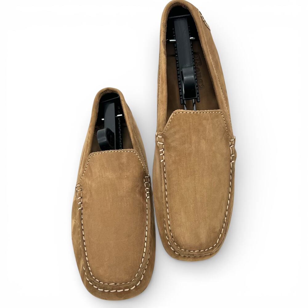 TSONGA Brown Leather Moccasin Driving Loafer SA 39 US 8 Travel Comfort Casual